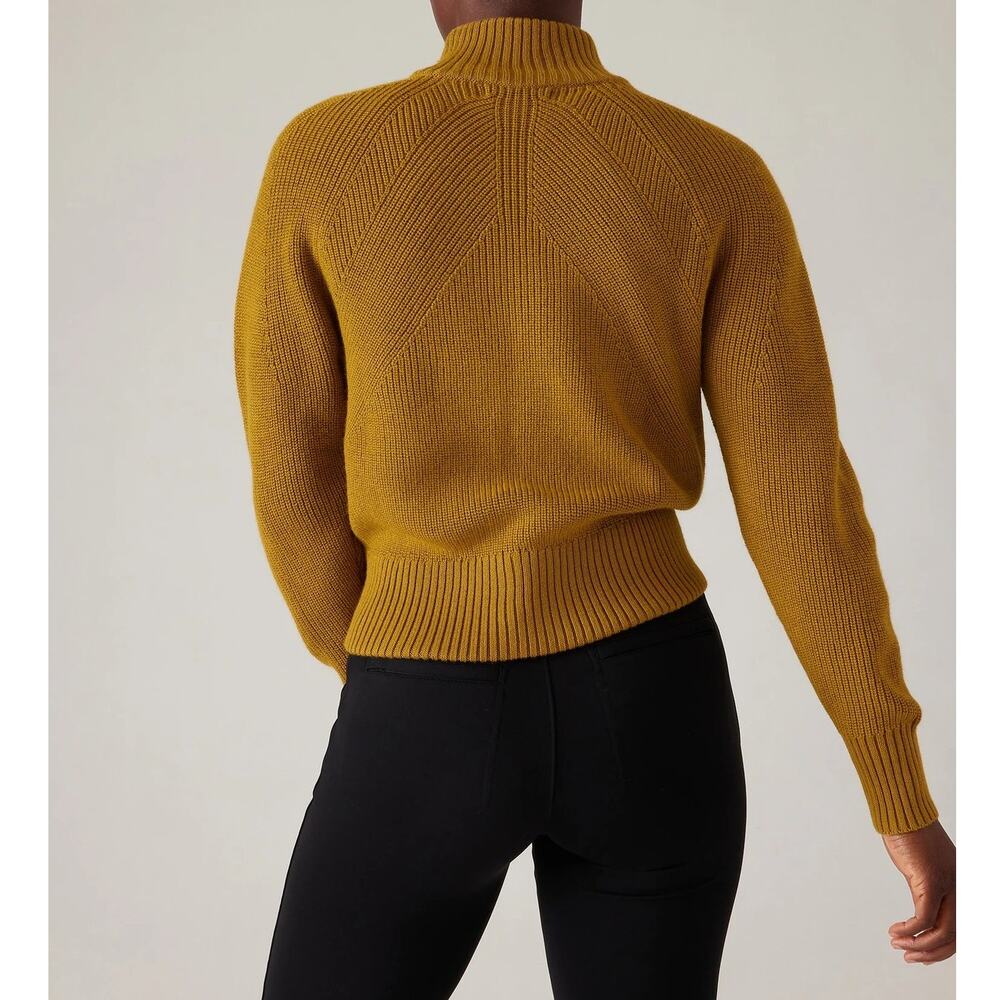 Athleta En Route Full Zip Sweater Thermolite Cardigan Jacket Palo Verde Wool - Picture 5 of 11